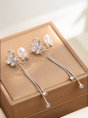 SILVER FLOWER - CLIP ON